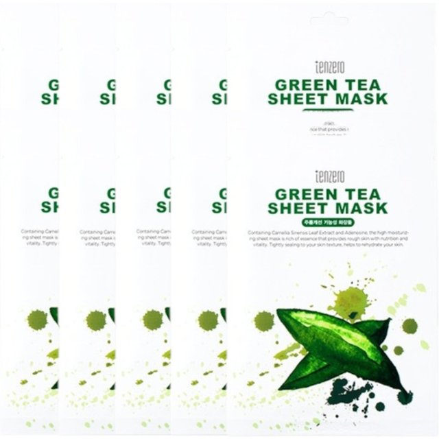 tenzero - Green Tea Sheet Mask - 10pc Set