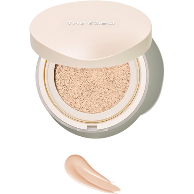 The Saem - Cover Perfection Concealer Cushion Renew SPF50+ PA+++ (With Refill) - 12g + 12g - 1.25 Light Beige