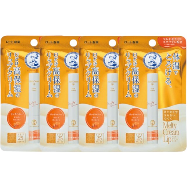 Rohto Mentholatum - Melty Cream Lip SPF25/PA+++ - Rich Honey (4ea) Set