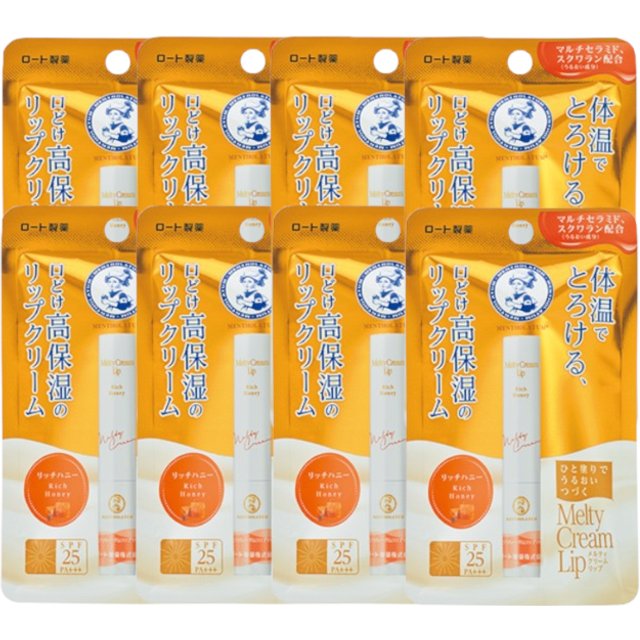 Rohto Mentholatum - Melty Cream Lip SPF25/PA+++ - Rich Honey (8ea) Set