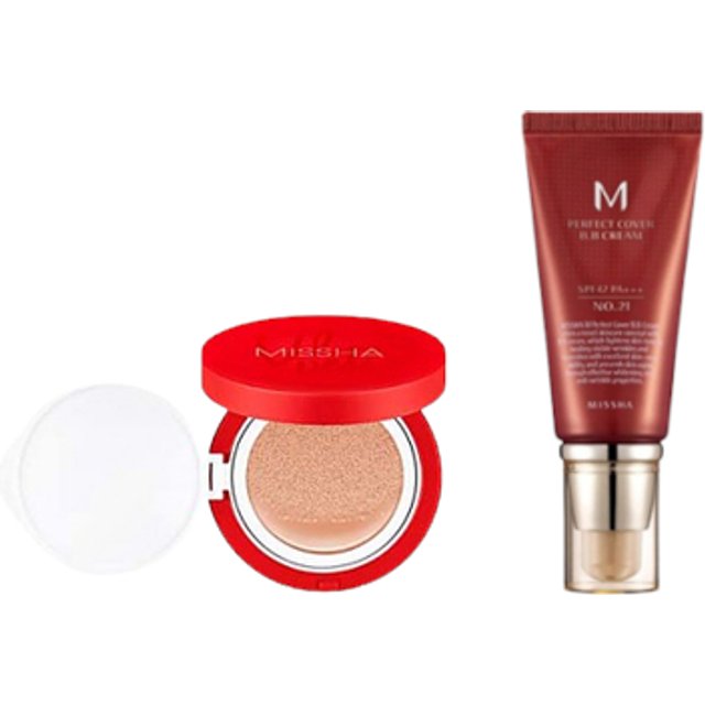 MISSHA - M Perfect Cover BB Cream - 50ml - #21 Light Beige X MISSHA - Velvet Finish Cushion SPF50+ PA+++ - 15g - 23