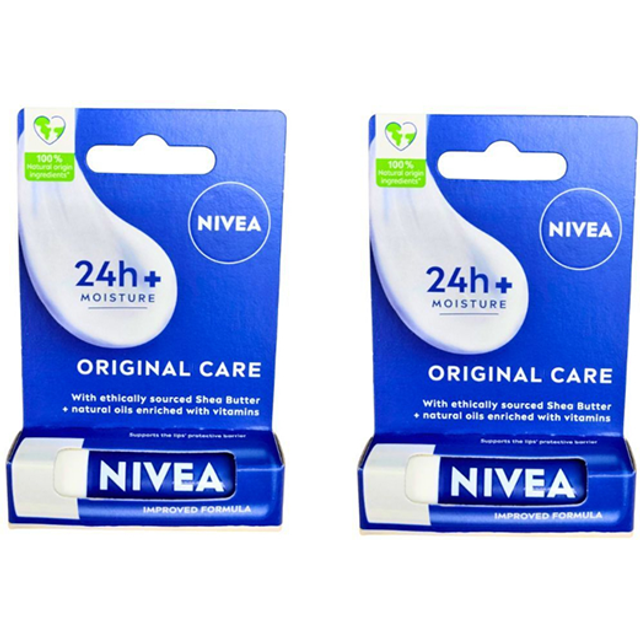 NIVEA - Lip Balm Original Care - 4.8g Duo Set