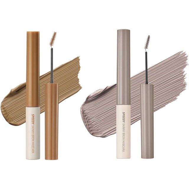 peripera - Speedy Skinny Brow Mascara - 03 Natural Brown (1ea) X 10 Hazy Ash (1ea) Set