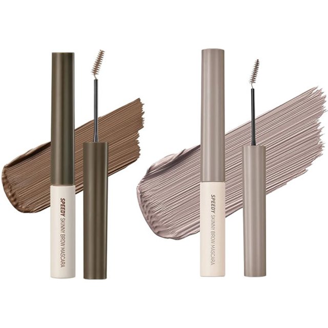 peripera - Speedy Skinny Brow Mascara - 02 Dark Brown (1ea) X 10 Hazy Ash (1ea) Set