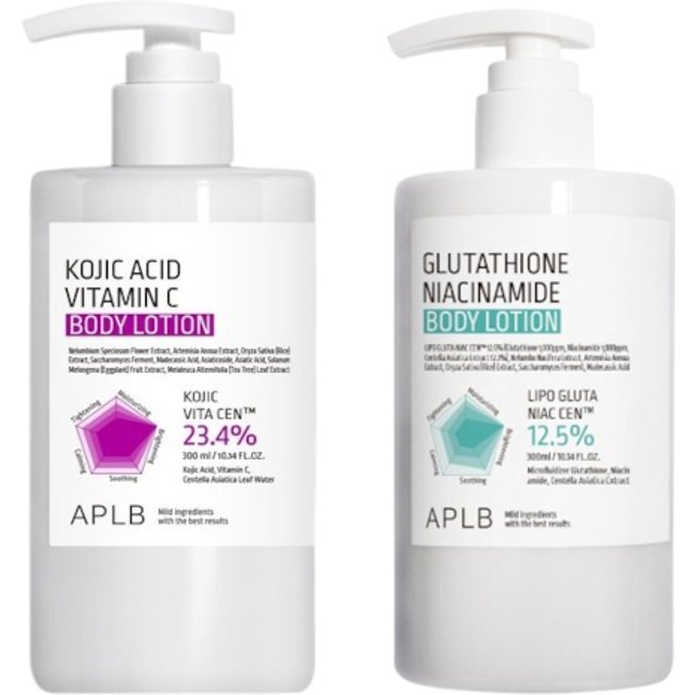 APLB - Glutathione Niacinamide Body Lotion - 300ml (1ea) & Kojic Acid Vitamin C Body Lotion - 300ml (1ea) Set