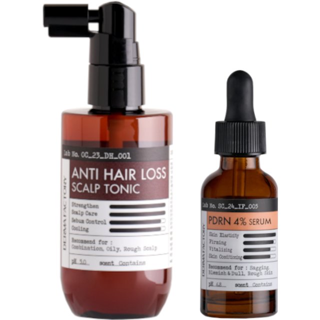 DERMA FACTORY - Anti Hair Loss Scalp Tonic - 100ml (1ea) & PDRN 4% Ampoule - 30ml (1ea) Set