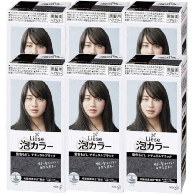 Kao - Liese Creamy Bubble Color (Japan Version) - 1 box - Natural Black (6ea) Set