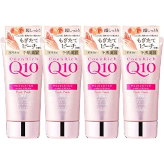 Kose - Coenrich Q10 Medicated Hand Cream - Fresh Peach - 80g (4ea) Set