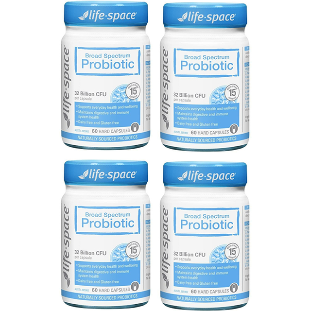 Life Space - Broad Spectrum Probiotic - 60 Capsules (4ea) Set