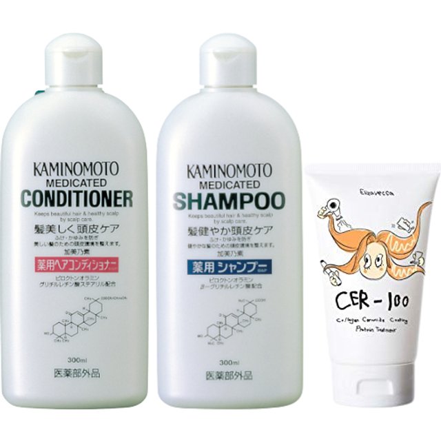 KAMINOMOTO X Elizavecca Hair Care Shampoo & Conitioner & Treatment Set