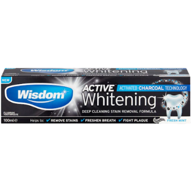 Wisdom Active Whitening Charcoal Toothpaste - 100 ml