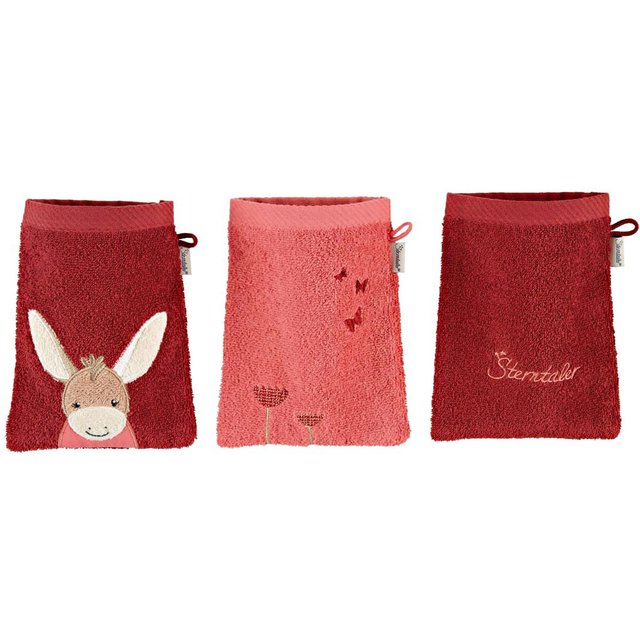 Sterntaler 3er Pack Waschlappen rot