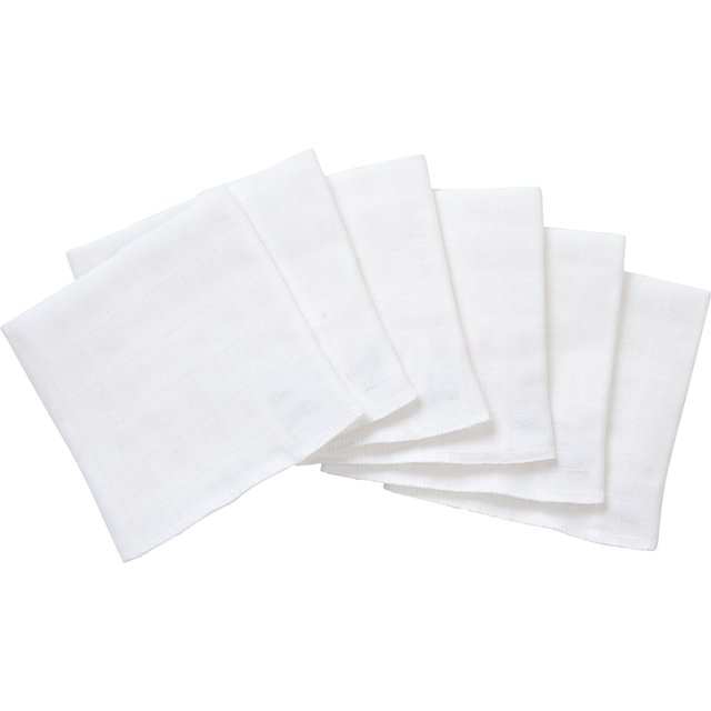 Bornino Lieblinge 6er-Pack Mullwaschlappen weiss