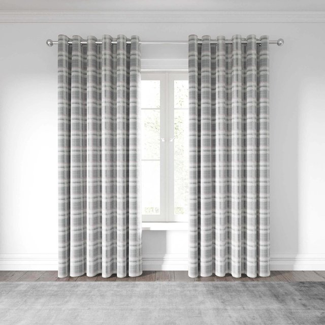 Helena Springfield Harriet Lined Curtains 90" x 90", Blush/Grey