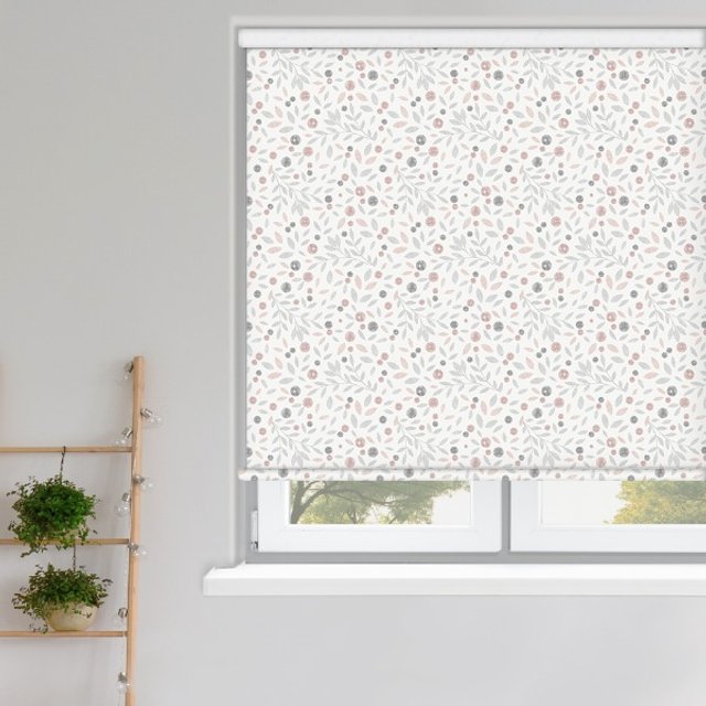 Cotton Flower Blush Grip Fit Roller Blind