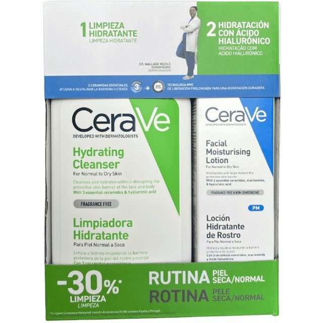 CeraVe Pack Limpiador Hidratante 473ml + Loción Facial Piel Normal/Seca 52ml.