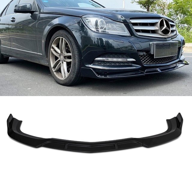 Front Lower Splitter Lip Gloss Black - Mercedes Benz C Class W204 07-14