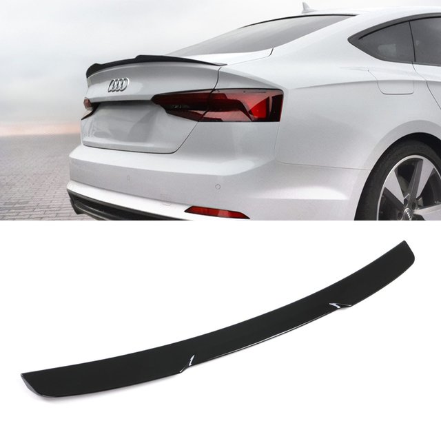 M4 Style Rear Boot Spoiler Lip Gloss Black - Audi A5 8T 09-16