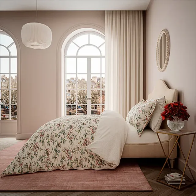 V&A Peony Blossom Duvet Cover Set Blush & Jade