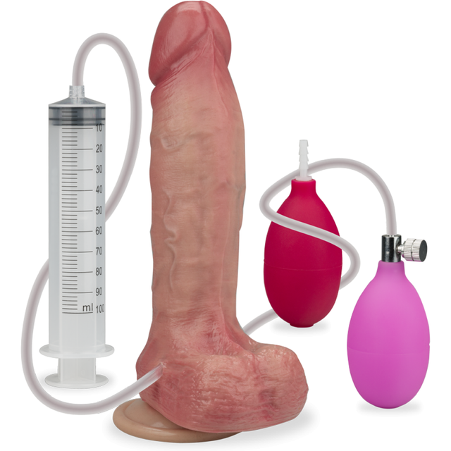 Gode godemichet ventouse gonflable et éjaculateur Calvin gode vaginal ou anal homme ou femme - Peau claire