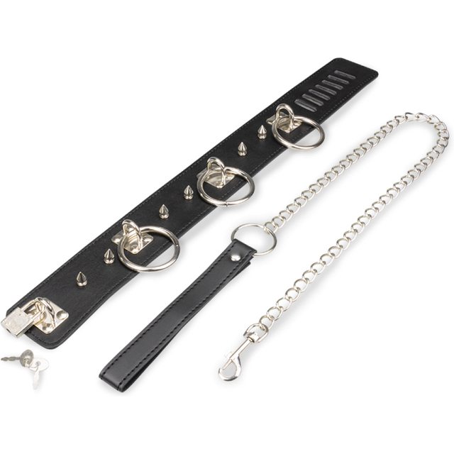Collier BDSM anneaux et pointes