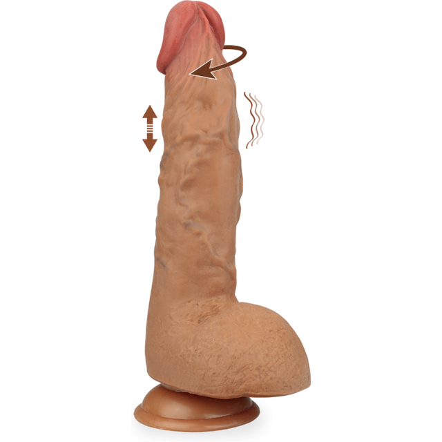 Gode godemichet ventouse vibrant va-et-vient et rotatif Daniel gode vaginal ou anal homme ou femme - Peau mate