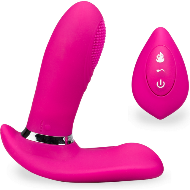 Culotte gode vibrante chauffante télécommandée Vibromasseur femme et couple - Rose