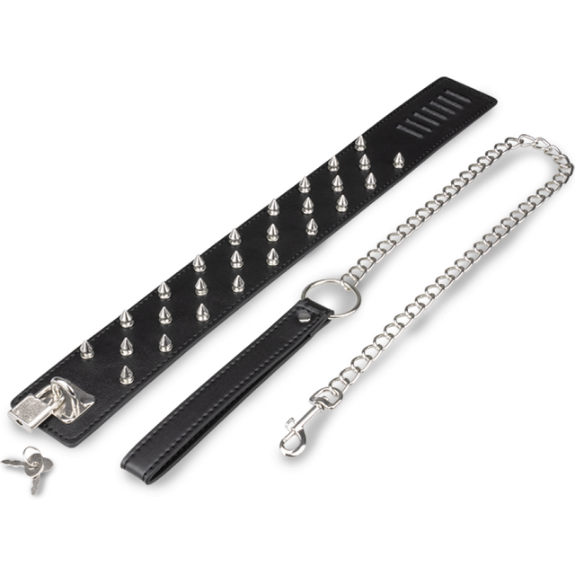 Collier BDSM cuir et pointes