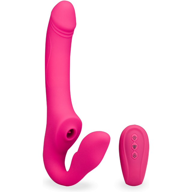 Strap-on vibrant avec stimulateur de clitoris Together