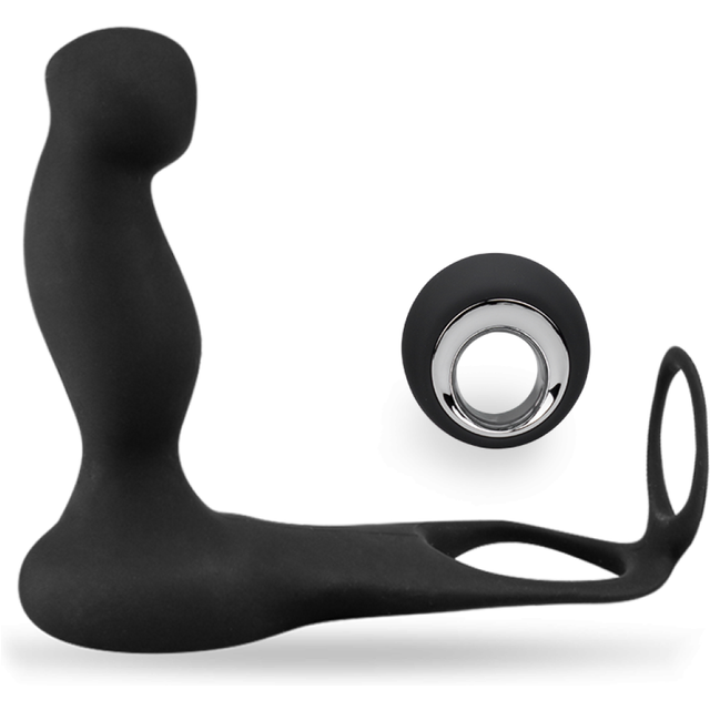Vibromasseur sex toy homme gode anal Sextoy prostate avec anneau cockring télécommande sans fil - Noir