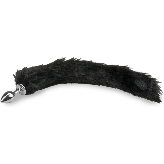 Plug queue de renard fourrure vegan noire