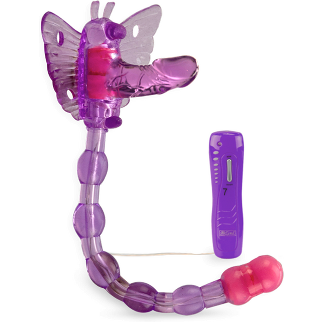 Culotte vibrante papillon triple plaisir 7 vitesses Vibromasseur femme et couple - Violet