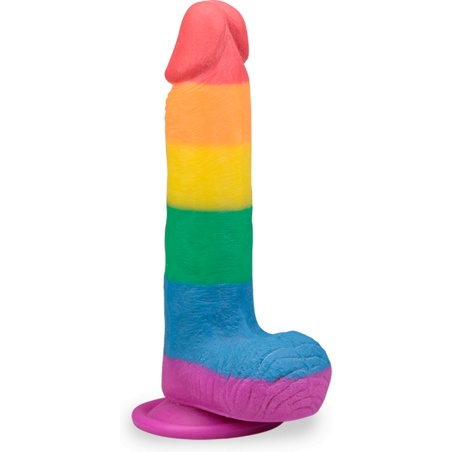 Gode godemichet ventouse réaliste 19,0cm Pride gode vaginal ou anal homme ou femme - Multicolore