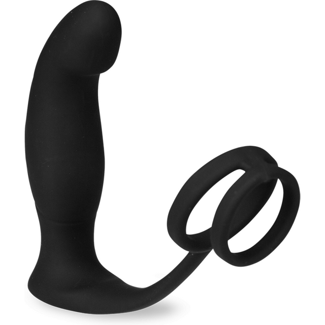 Vibromasseur sex toy homme gode anal Stimulateur de prostate vibrant et double cockring Wandering - Noir
