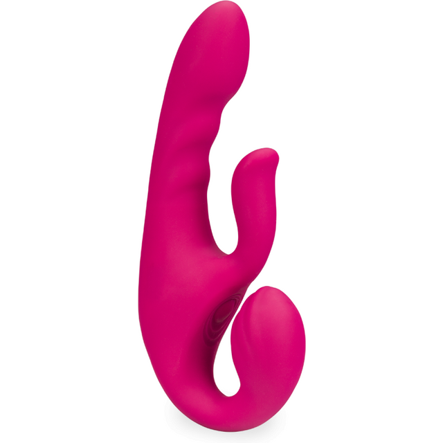 Strap-on rabbit vibrant avec stimulateur de clitoris EchoTouch