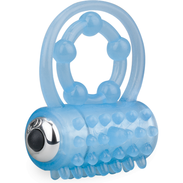 Double anneau vibrant phosphorescent Lumino - Cockring penien pour homme et couple - Bleu