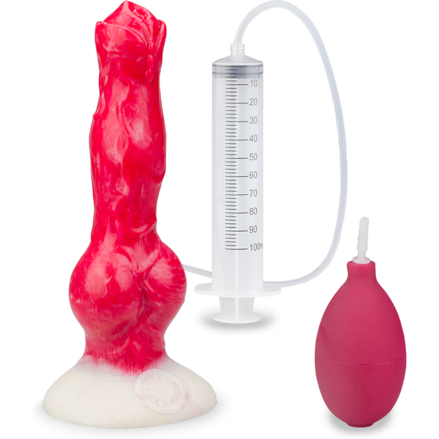 Gode godemichet éjaculateur ventouse chien Rexxie gode vaginal ou anal homme ou femme - Rouge