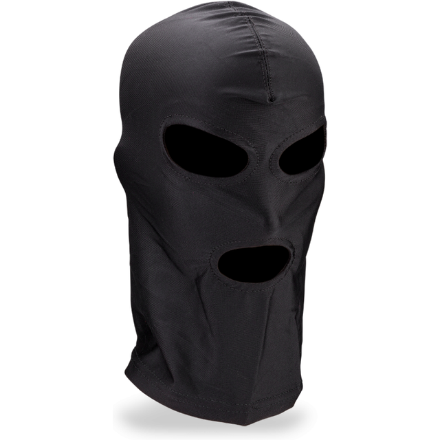 Cagoule BDSM trois ouvertures