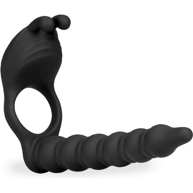 Anneau vibrant double pénétration Eternal - Cockring penien pour homme et couple - Noir