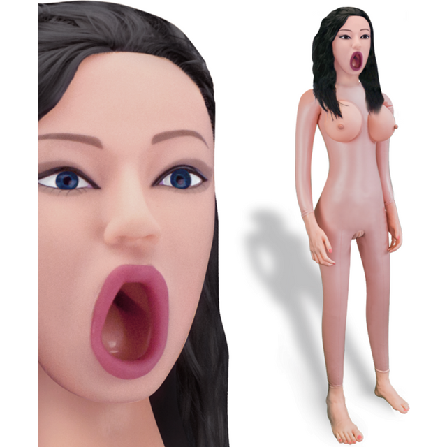 Poupée gonflable brune suceuse Lina
