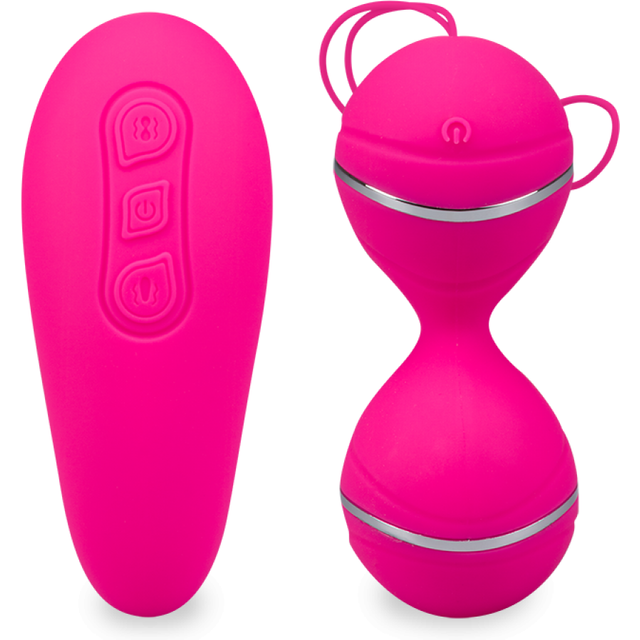 Boules de geisha et télécommande vibrantes Deity oeuf vibrant sans fil pour femme et couple - Fuchsia