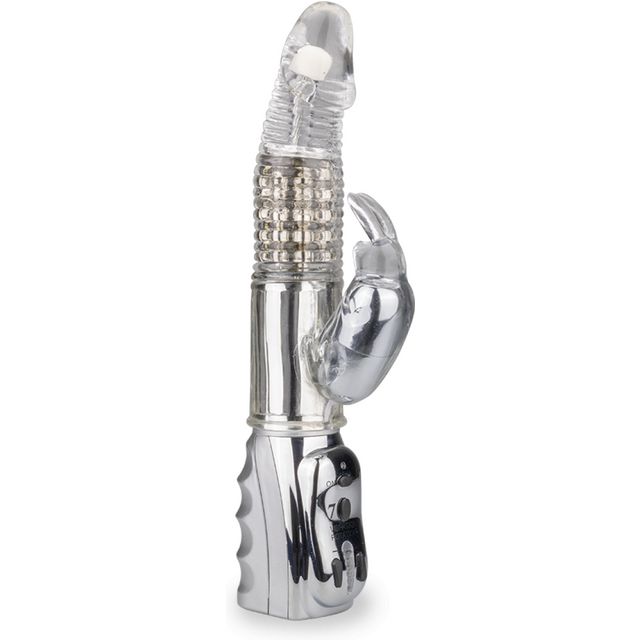 Vibromasseur rabbit rotatif Silver Pleasure