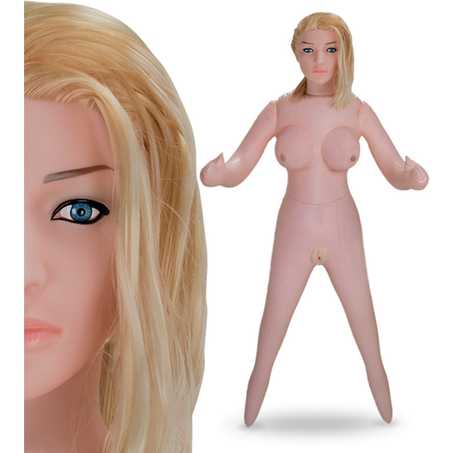 Poupée gonflable sexuelle réaliste vibrante blonde Ariane