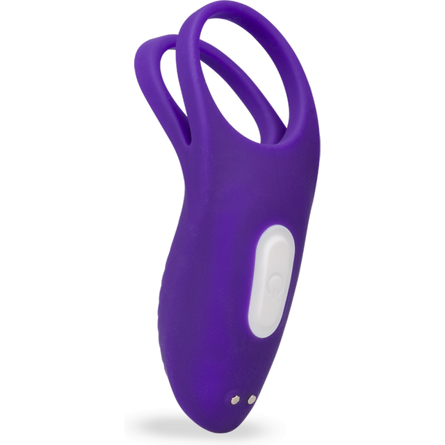 Double anneau vibrant avec stimulateur de clitoris Bucci - Cockring penien pour homme et couple - Violet foncé