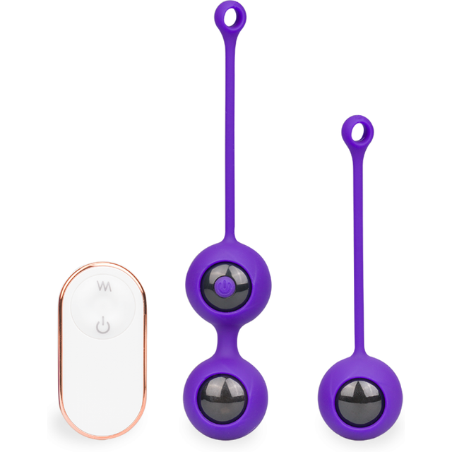 Duo de boules de geisha vibrantes Feely oeuf vibrant sans fil pour femme et couple - Violet foncé