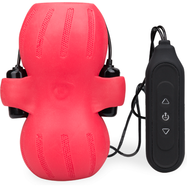 Masturbateur Vagin Réaliste Artificiel Vaginette vibrante double entrée Supernova - Rouge