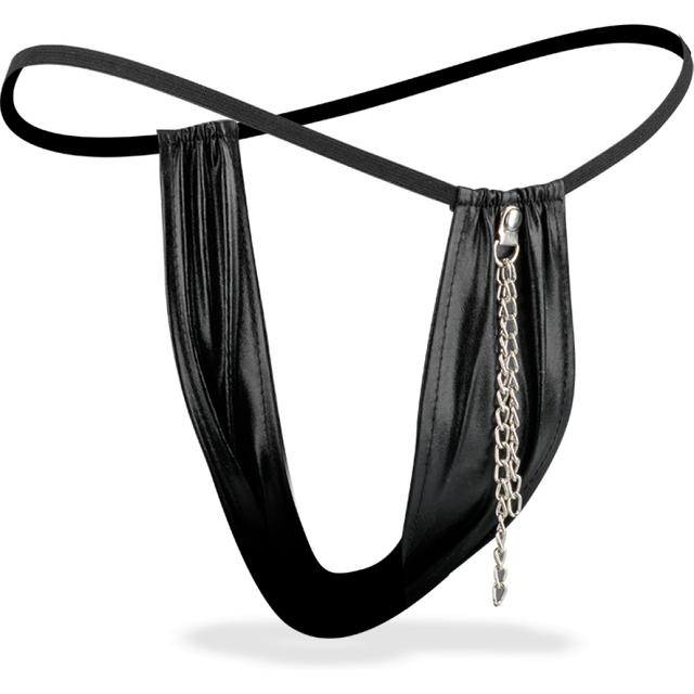 String brillant avec chaînes en métal