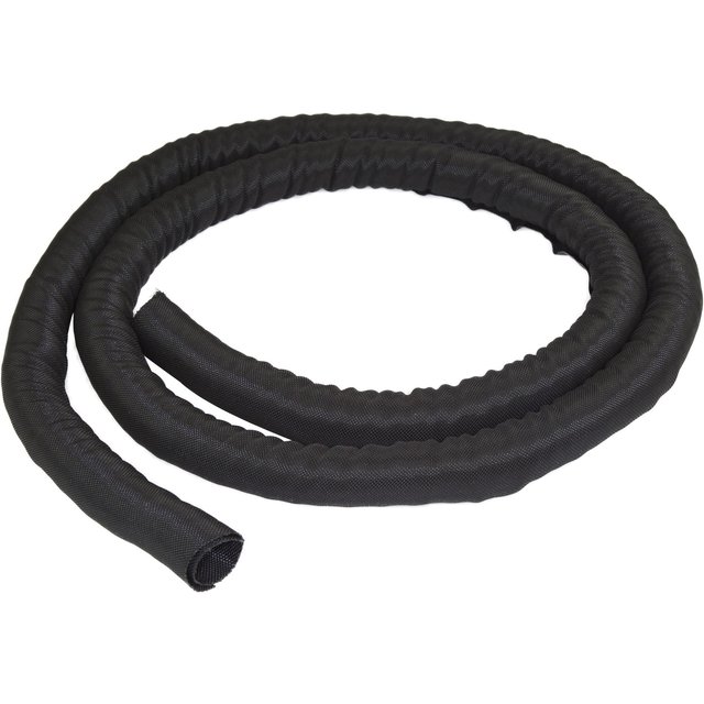StarTech.com 6.5' (2m) Cable Management Sleeve - Flexible Coiled Cable Wrap - 1.0-1.5" dia. Expandable Sleeve - Polyester Cord Manager/Protector/Concealer - Black Trimmable Cable Organizer