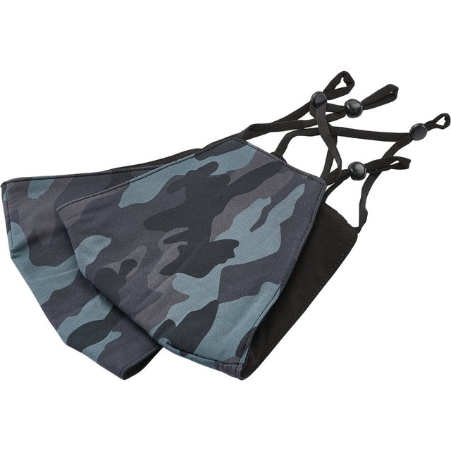 Draper Camo Fabric Resuable Face Masks, Blue (Pack of 2)