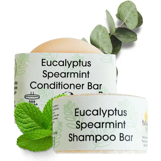 Eucalyptus Spearmint Shampoo and Conditioner Bar Set Plastic Free The Natural Spa